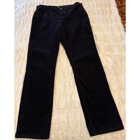 Women's St. John's Bay Black Velvet Straight Leg Pants Cotton Blend Size 12 - Picture 3 of 14